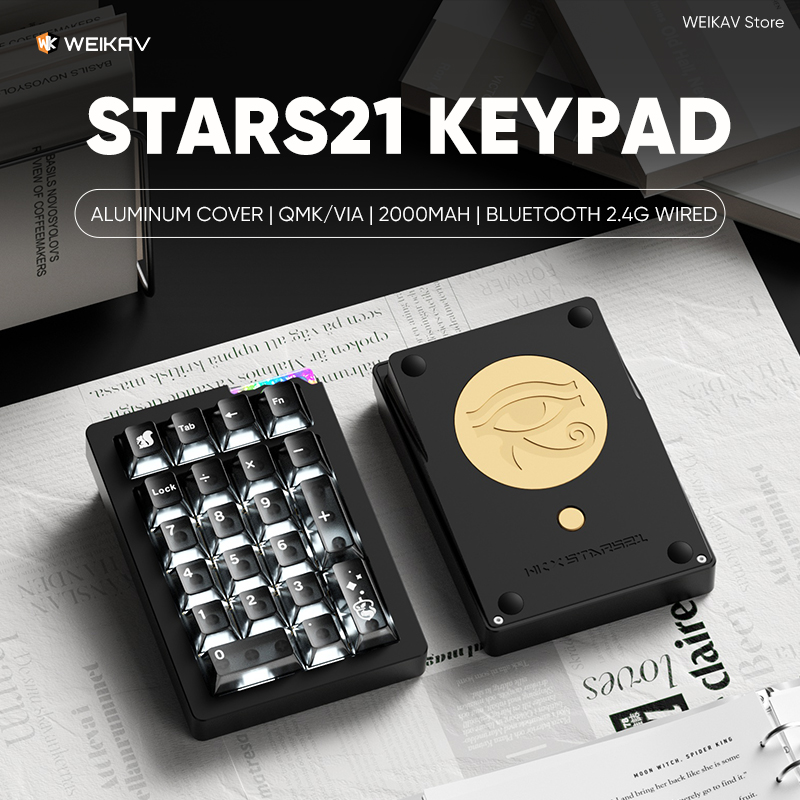 Mechanical Numpad Hot Swap Rgb Wireless - Original WEIKAV Stars21 Wireless Aluminum Keypad