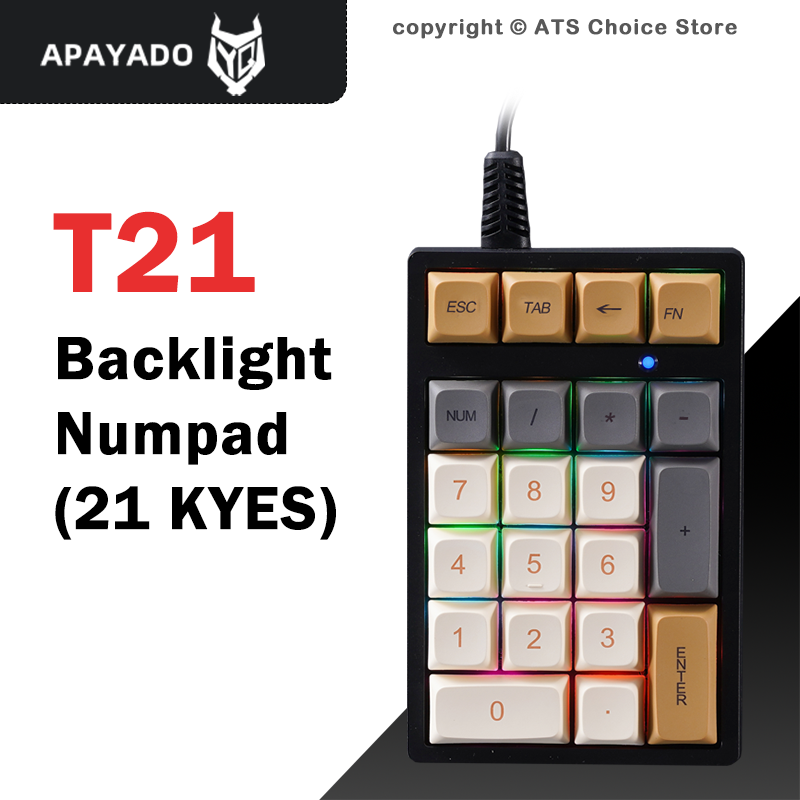 Pbt Keycaps For Numeric Keypad Numpad - APAYADO T21 Mechanical Numpad 21 Keys