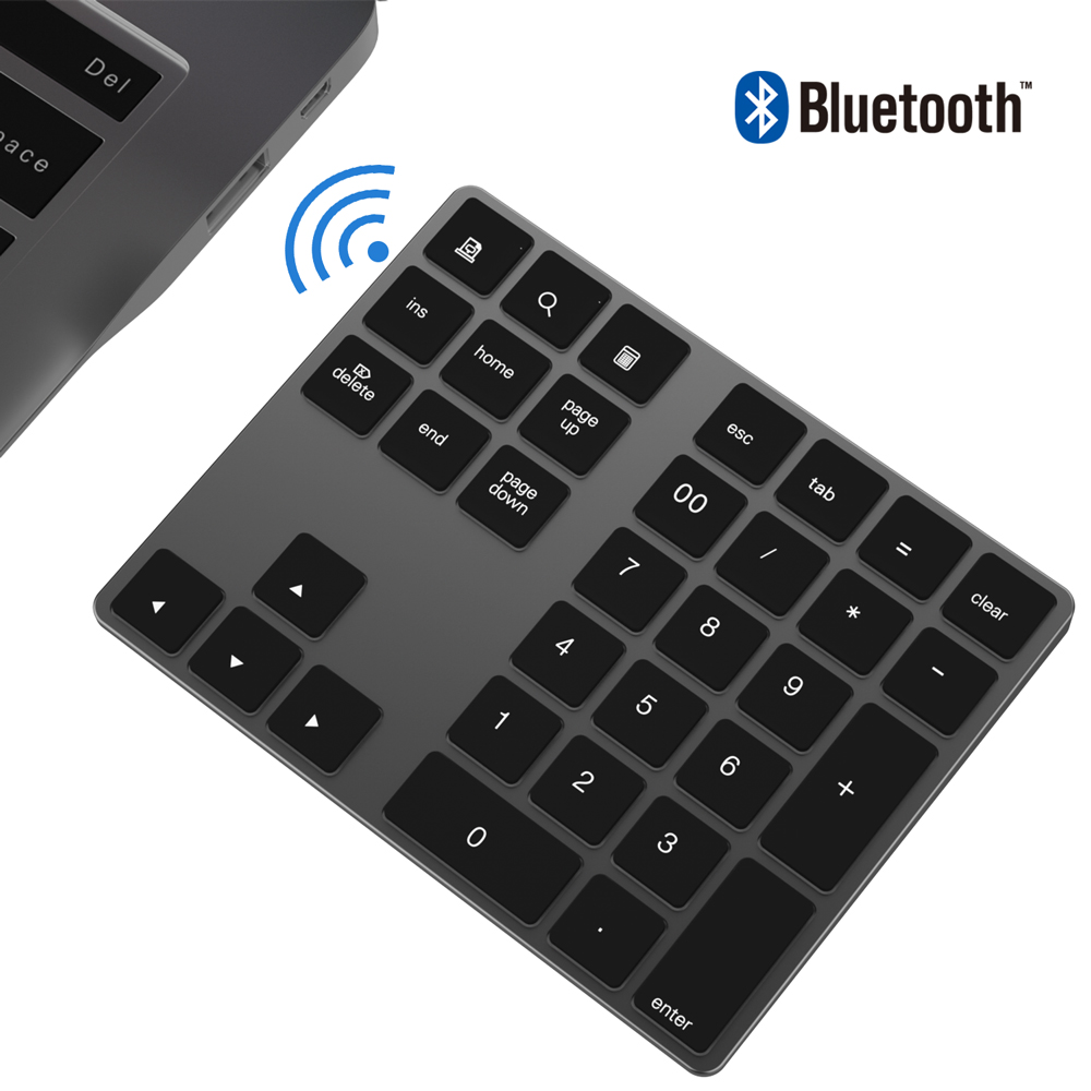 Bluetooth Numeric Keypad Aluminum Slim - External Data Entry Bluetooth Number Pad
