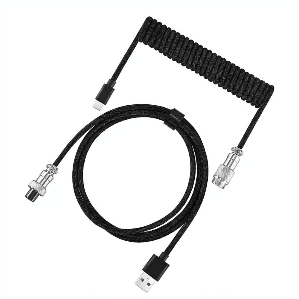 Type C Detachable Cable Coiled Keyboard - Coiled Aviator Cable For Mechanical Keyboard