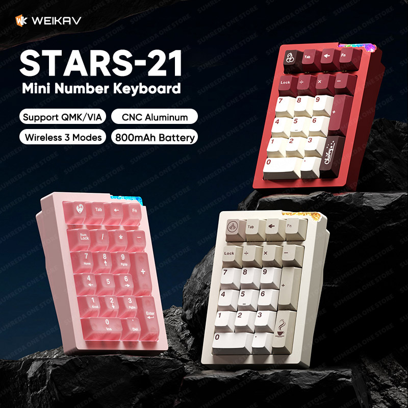 Mechanical Numpad Hot Swap Rgb Wireless - Weikav Stars21 Numpad Kits Wireless Mechanical