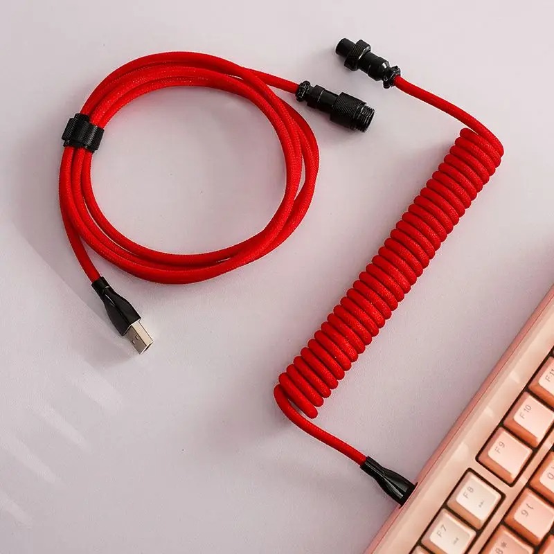 For Magnetic Switch USB A To T - огляд і ціна Type C Detachable Cable Coiled Keyboard