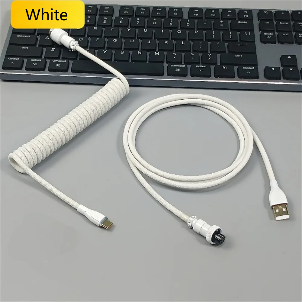 For Magnetic Switch USB A To T - огляд і ціна Type C Detachable Cable Coiled Keyboard