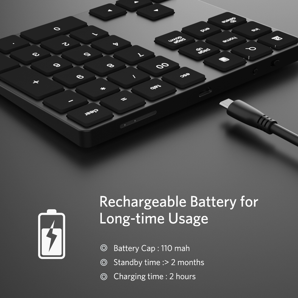 External Data Entry  Bluetooth - огляд і ціна Bluetooth Numeric Keypad Aluminum Slim