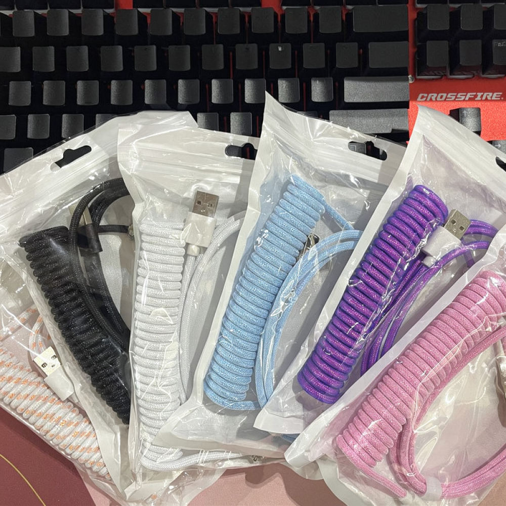 Coiled Aviator Cable For Mecha - огляд і ціна Type C Detachable Cable Coiled Keyboard