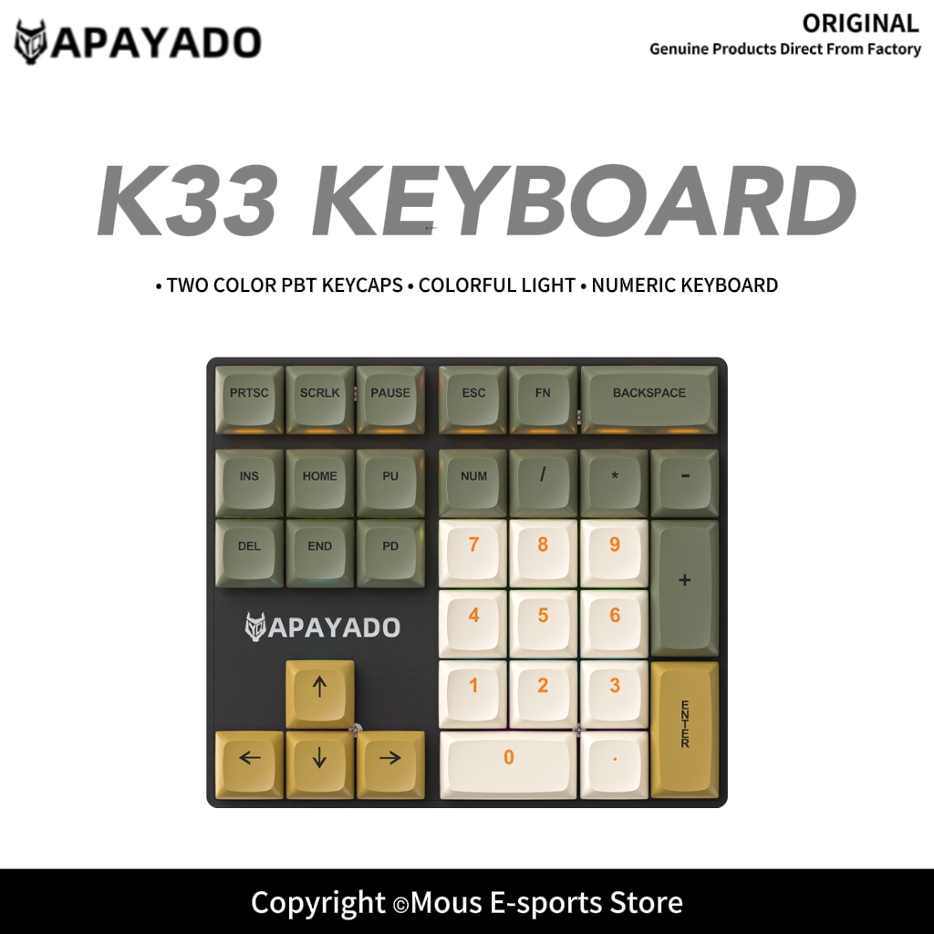 K33 Mechanical Numeric Keypad  - огляд і ціна Pbt Keycaps For Numeric Keypad Numpad