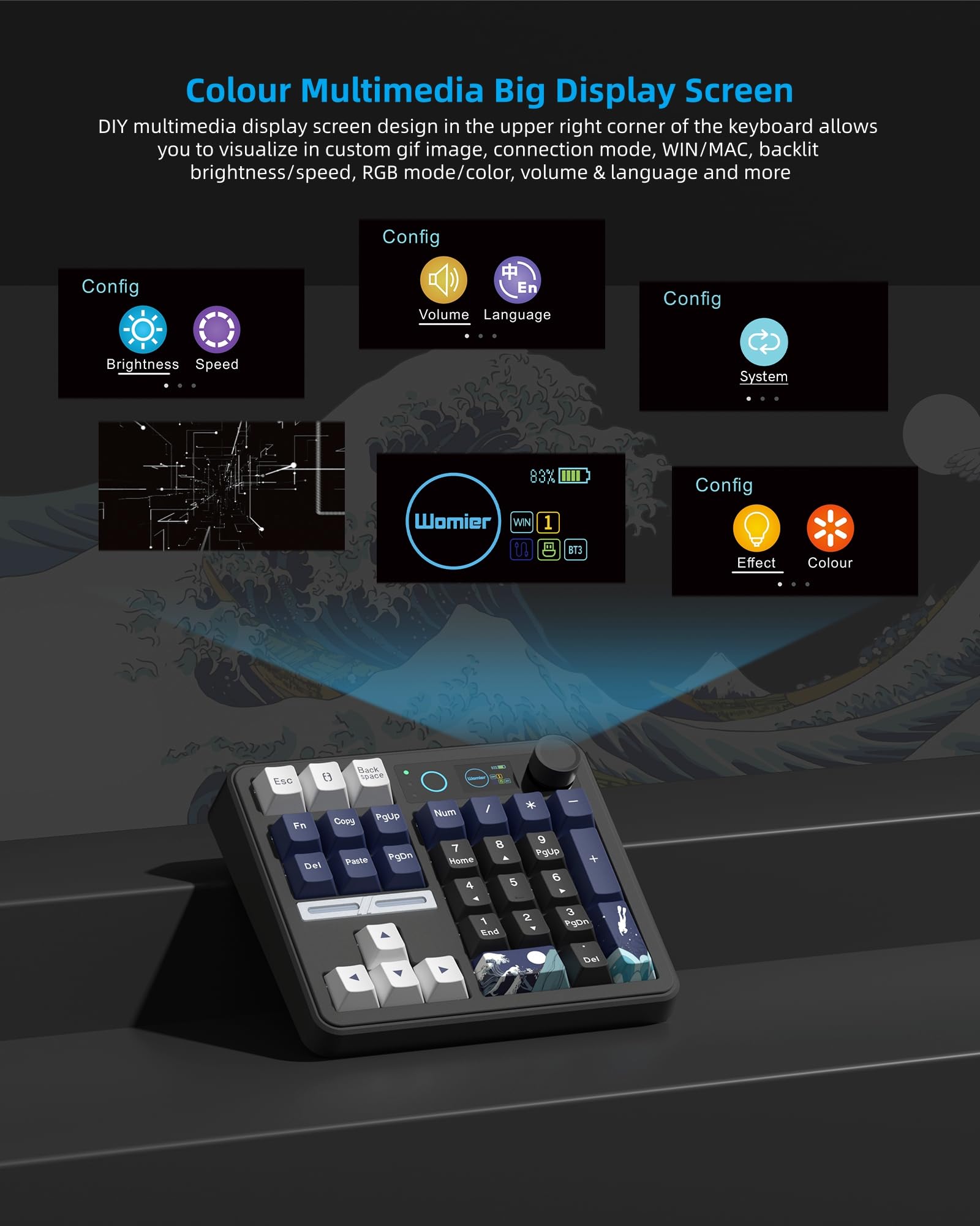 Womier SK30 Mini Mechanical Nu - огляд і ціна Mechanical Numpad Hot Swap Rgb Wireless