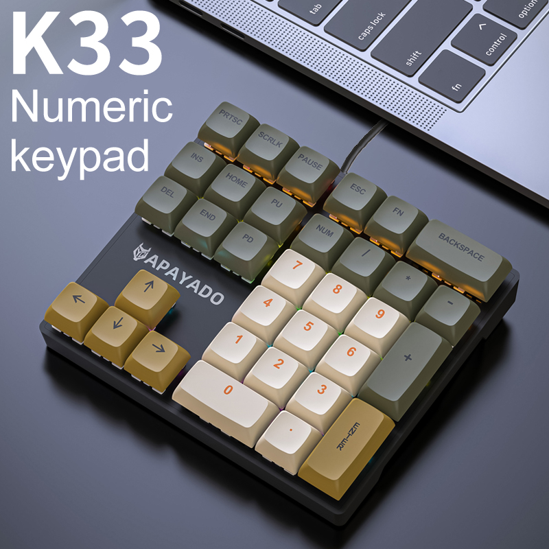 K33 33-Key Mechanical Numeric  - огляд і ціна Pbt Keycaps For Numeric Keypad Numpad