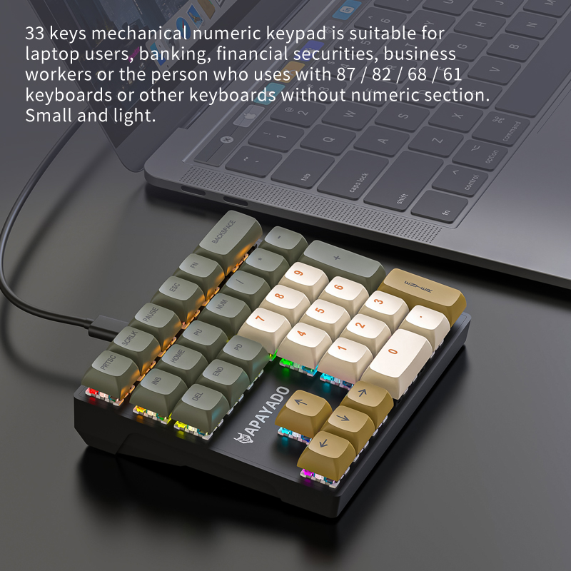 K33 33-Key Mechanical Numeric  - огляд і ціна Pbt Keycaps For Numeric Keypad Numpad