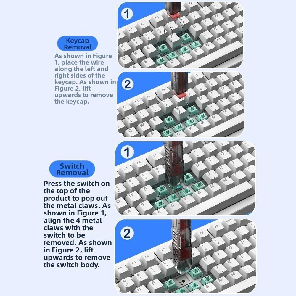 2 in 1 Keys Caps Puller DIY Fo - огляд і ціна Keycap Puller Switch Puller 2 In 1