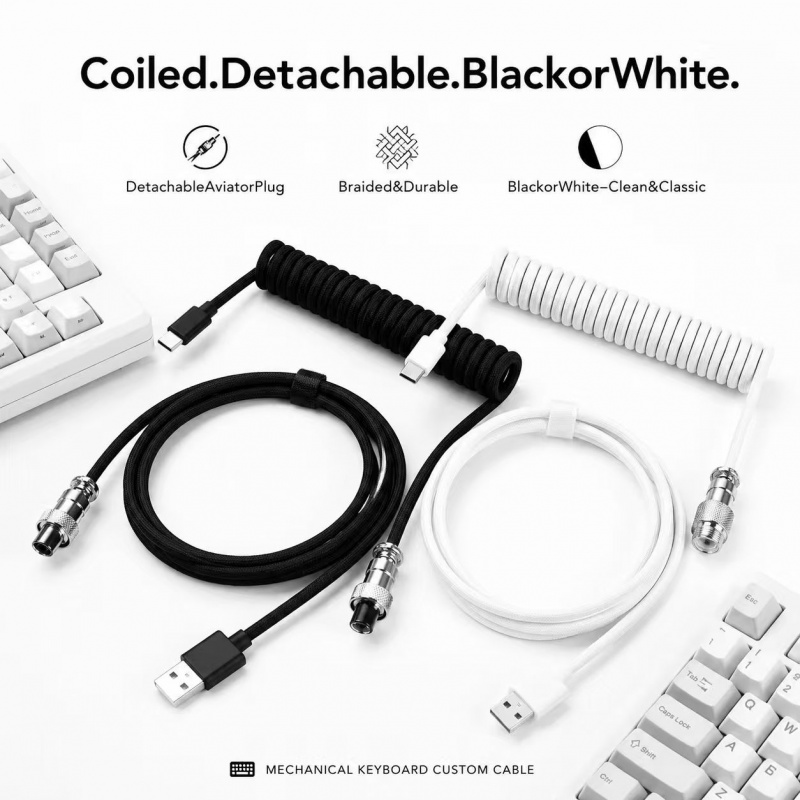 59 inch Type-C Coiled Mechanic - огляд і ціна Type C Detachable Cable Coiled Keyboard