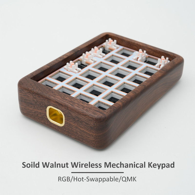 Soild Walnut Wood Wireless Mec - огляд і ціна Mechanical Numpad Hot Swap Rgb Wireless