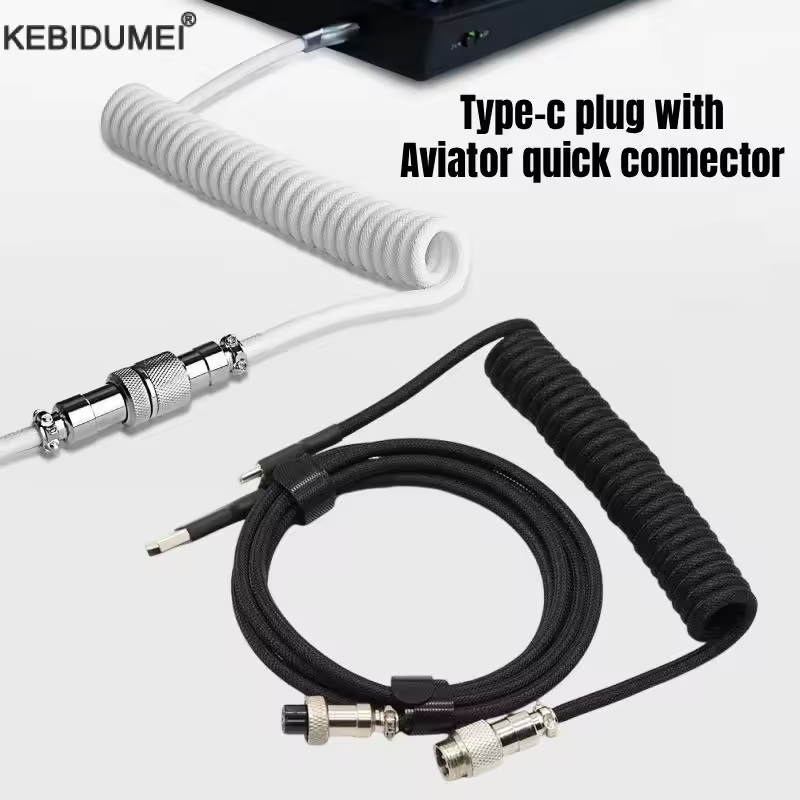 USB Type C Coiled Aviator Cabl - огляд і ціна Type C Detachable Cable Coiled Keyboard