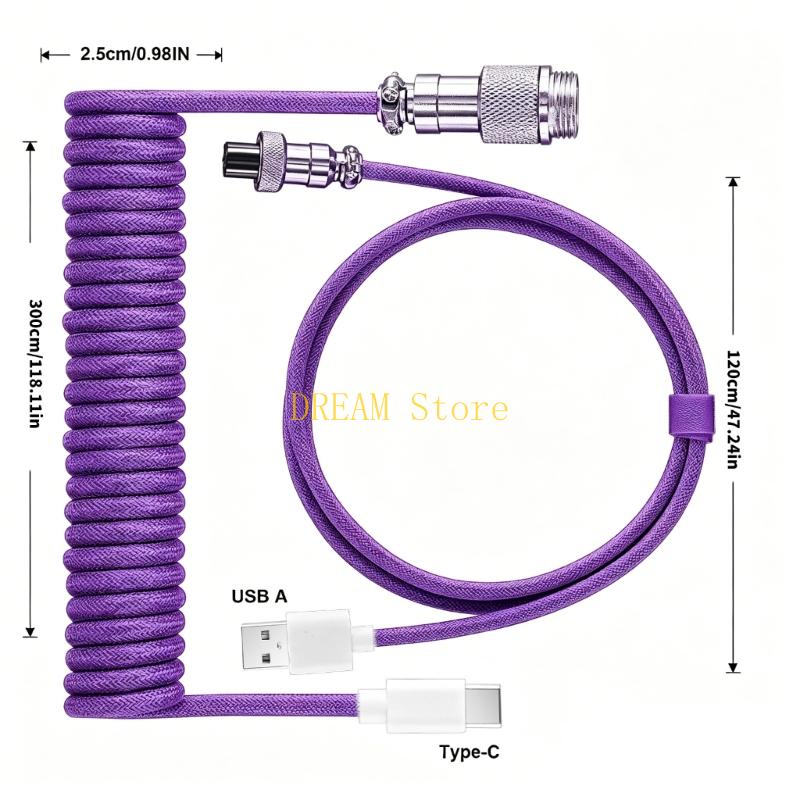 Coiled Keyboard Cable Type C T - огляд і ціна Type C Detachable Cable Coiled Keyboard