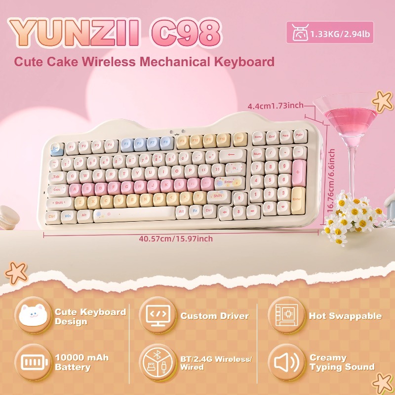 C98 Cake Wireless Mechanical K - огляд і ціна Mechanical Numpad Hot Swap Rgb Wireless