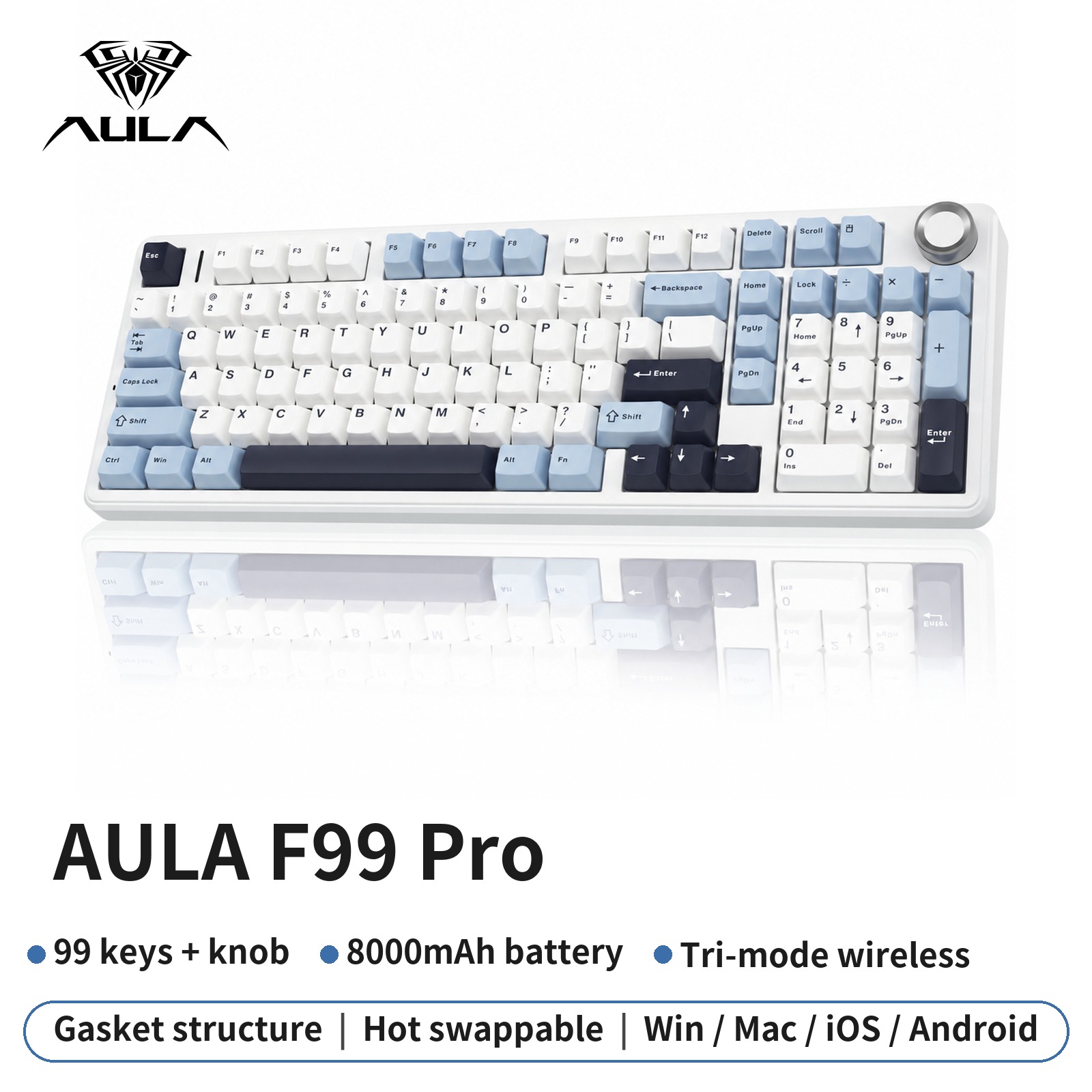 AULA F99 96% Wireless Gaming M - огляд і ціна Mechanical Numpad Hot Swap Rgb Wireless