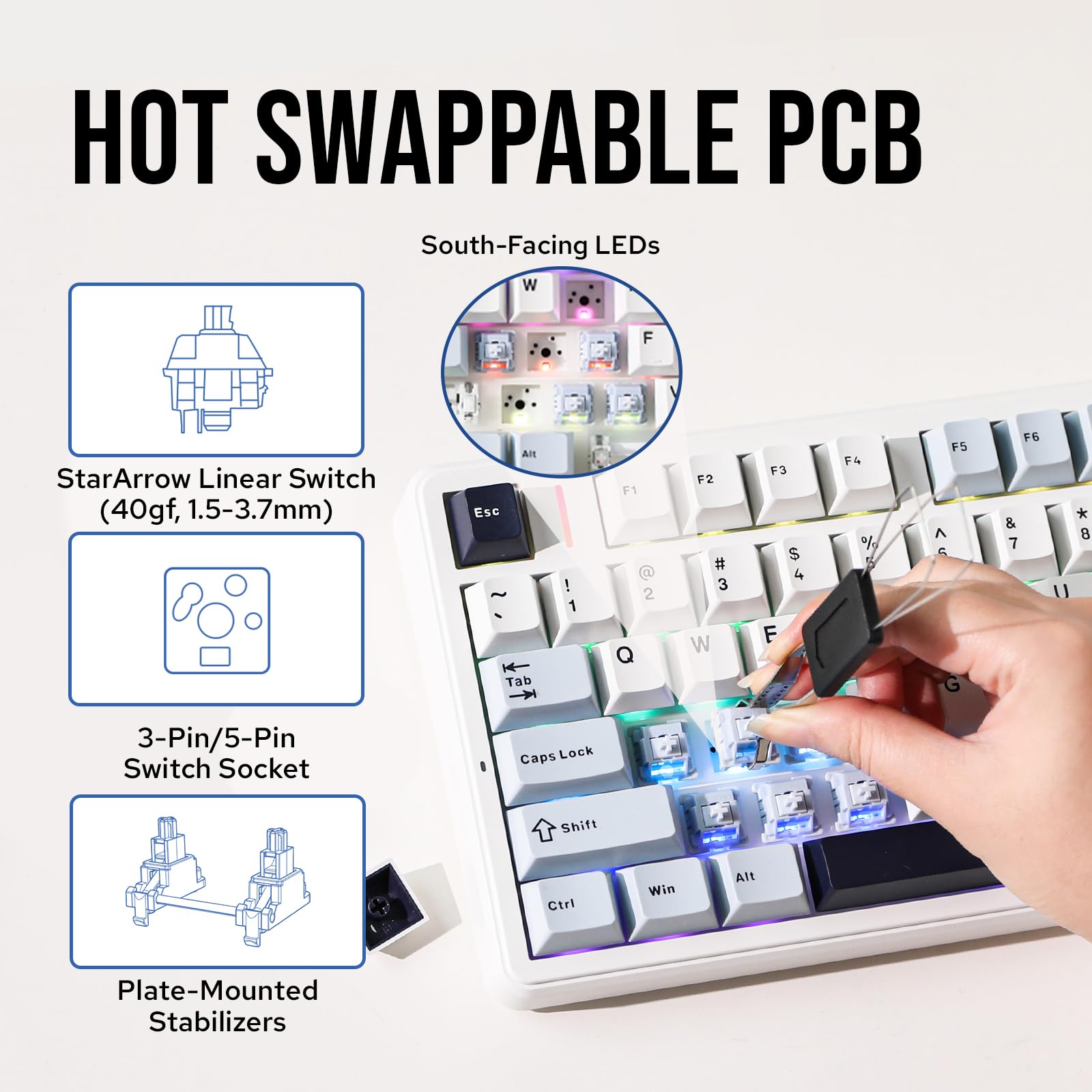 AULA F99 96% Wireless Gaming M - огляд і ціна Mechanical Numpad Hot Swap Rgb Wireless
