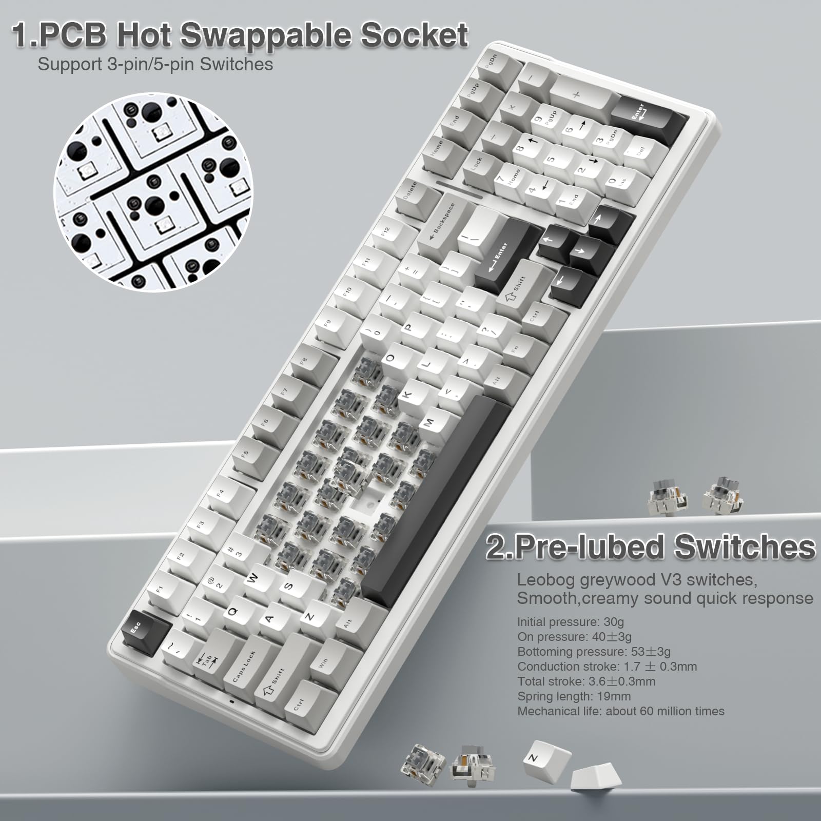 AULA F99 Pro Silent Wireless M - огляд і ціна Mechanical Numpad Hot Swap Rgb Wireless