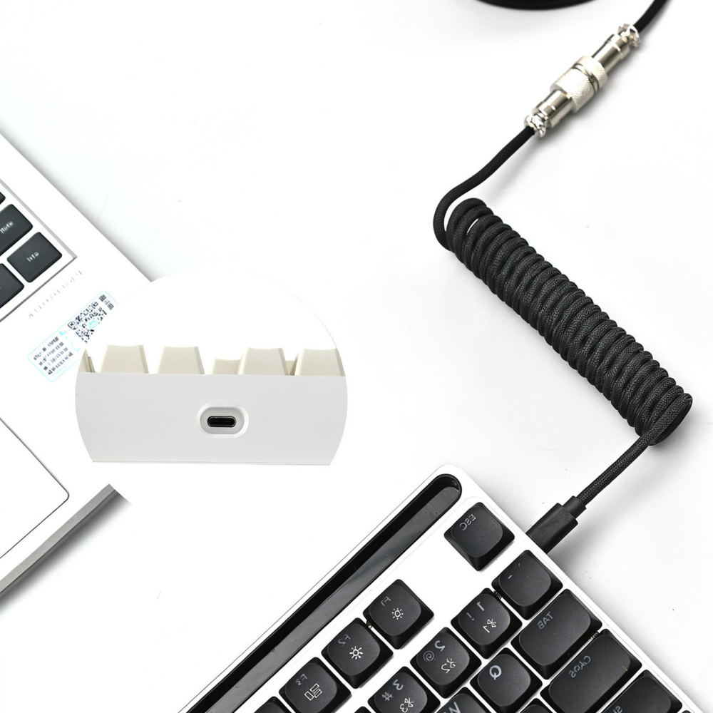 Coiled Aviator Cable For Mecha - огляд і ціна Type C Detachable Cable Coiled Keyboard