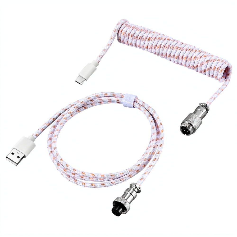 Coiled Aviator Cable For Mecha - огляд і ціна Type C Detachable Cable Coiled Keyboard